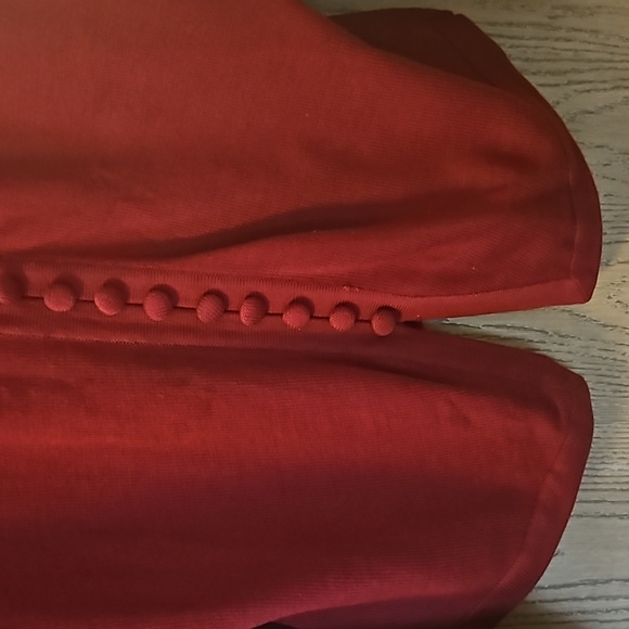 Apppleseed's Red Women's Sweater with faux buttons. - Picture 2 of 6